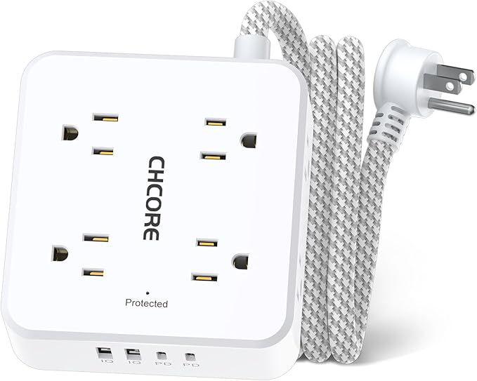 5Ft Flat Plug Braided Extension Cord by Unknown