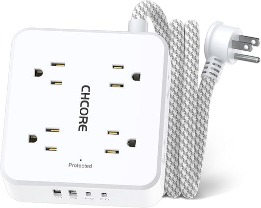 5Ft Flat Plug Braided Extension Cord by Unknown