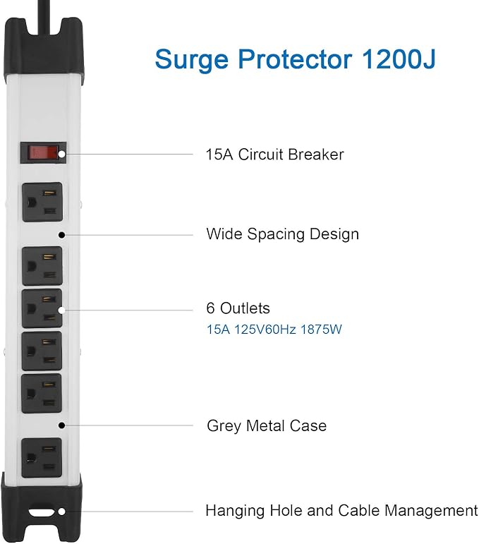 Heavy Duty Surge Protector Power Strip - Image 2