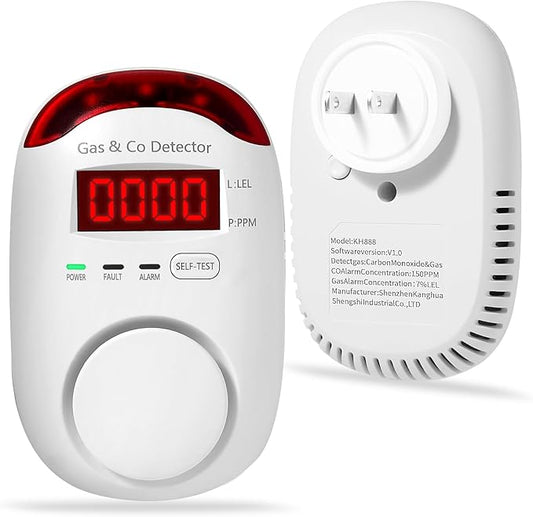 Combination Gas & Carbon Monoxide Detectors Plug in, Hembisen 2-in-1 Natural by HembisenSafetyProducts