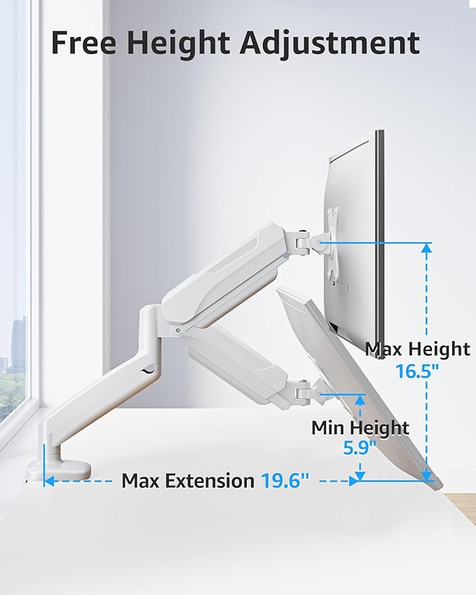 MOUNTUP Single Monitor Desk Mount Holds Screen up to 32 inch, Height Adjustable - Image 8