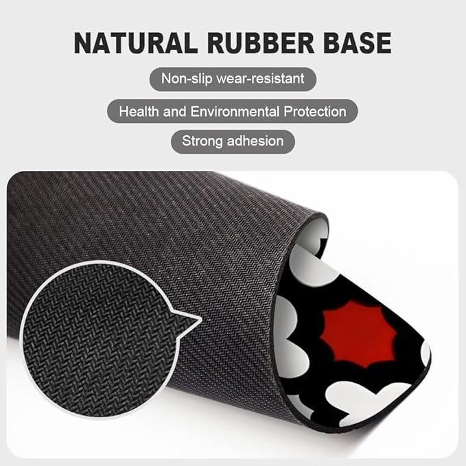 Red Lattice Tile High Contrast Square Mouse pad, Waterproof, Anti Slip Rubber - Image 4