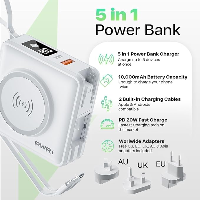 PWRMobile PWR Travel PRO 5-in-1 Power Bank – 10, 000mAh - Image 2