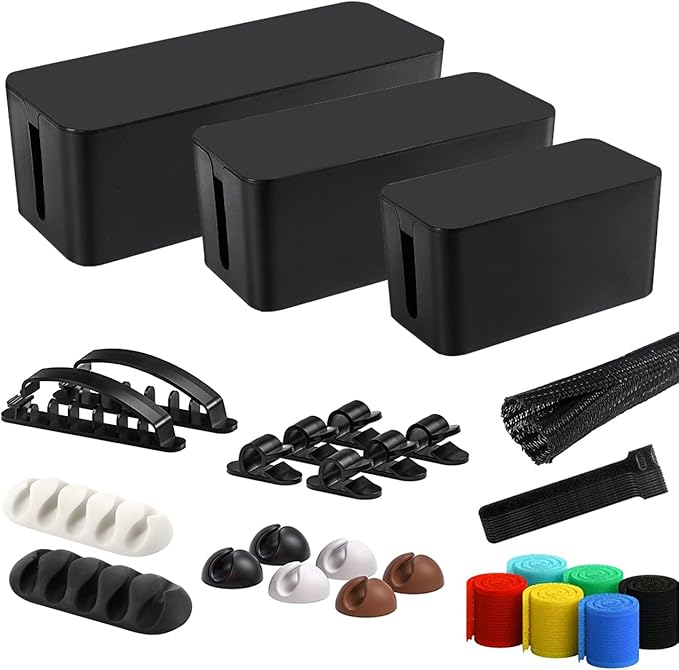 Cable Management Box, 3 Pack Cord Organizer Boxes by OSPNIEEK