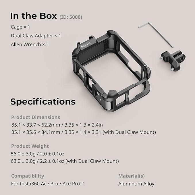 SmallRig Utility Frame Cage for Insta360 Ace Pro 2 / Ace Pro, Supports - Image 9