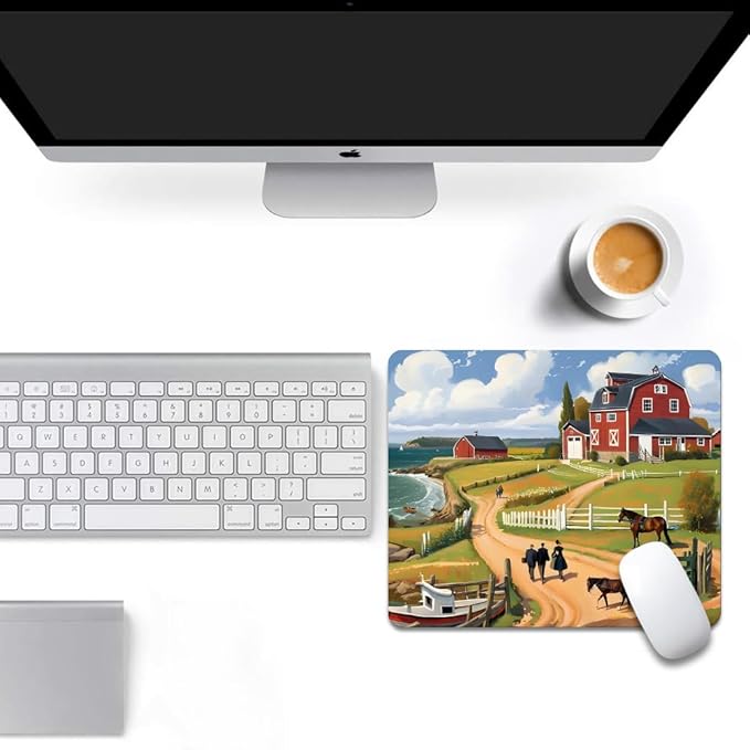 Beach House Square Mouse pad, Waterproof, Anti Slip Rubber Base, Computer Mouse - Image 6
