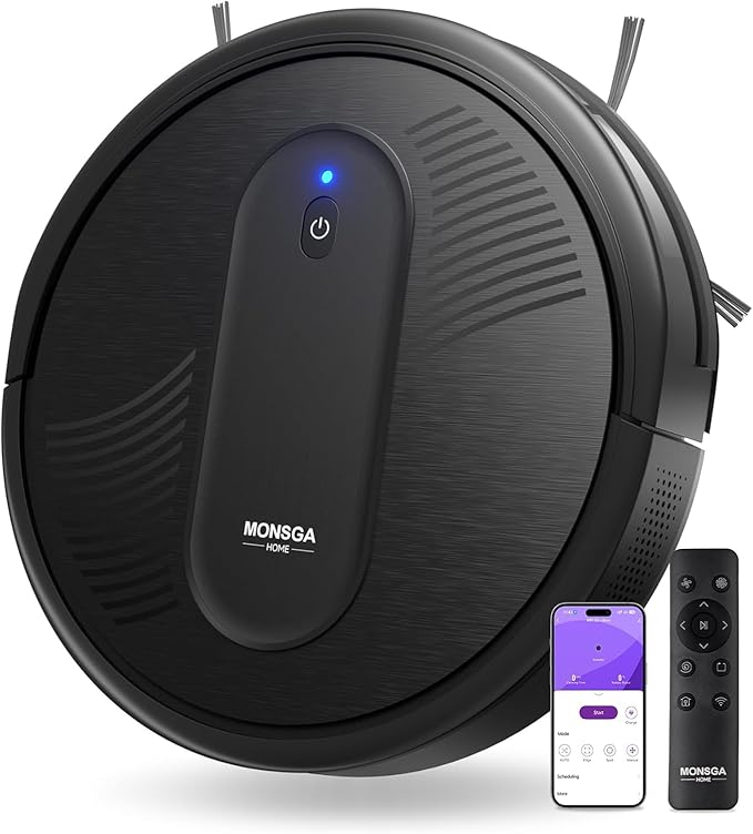 MONSGA Robot Vacuum Cleaner, 4000Pa Powerful Suction Robotic Vacuum, 3.2" by MONSGA
