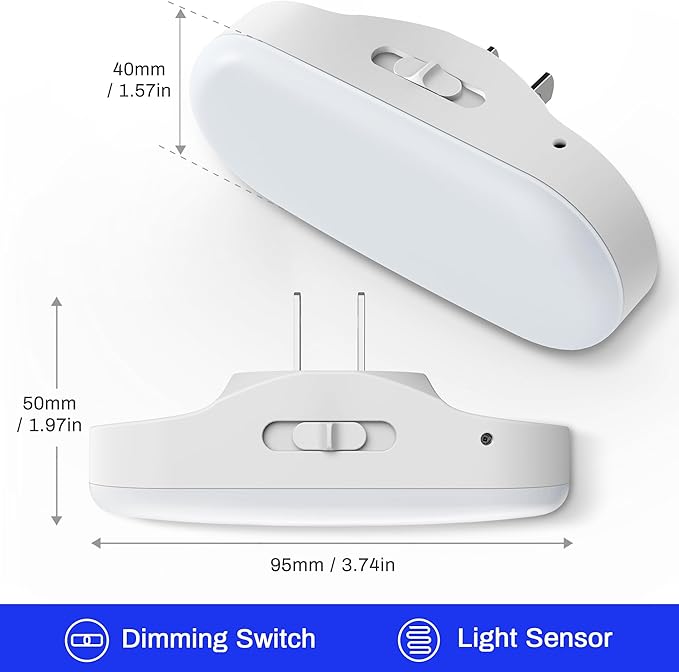 DORESshop Blue Night Light, Auto On/Off, 0-100 LM Adjustable Brightness - Image 2