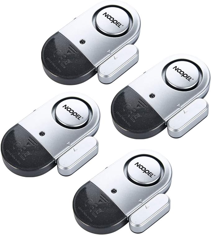 Door Alarms When Opened for Kids Safety, 4 Pack 120dB Loud Window Sensors for by FocusonYourSafety