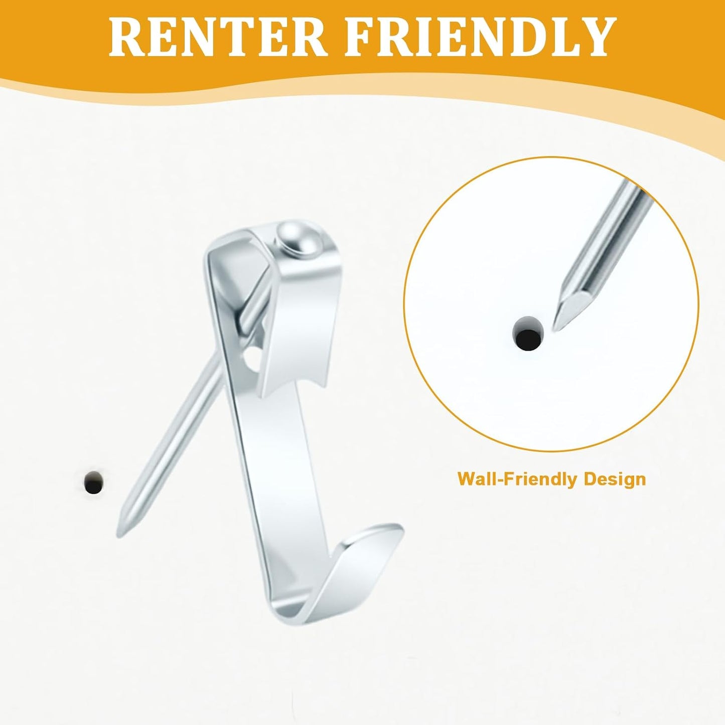 214Pcs Picture Hanging Hooks, Renter Friendly Picture Hanging Kit with Heavy Duty Picture Hangers and Hardware Nails, for Frame, Painting, Art and Photo, on Drywall,Plaster, and Wood Wall
