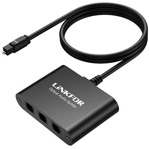 LiNKFOR Optical Cable Splitter 1x3 SPDIF Toslink by LiNKFOR
