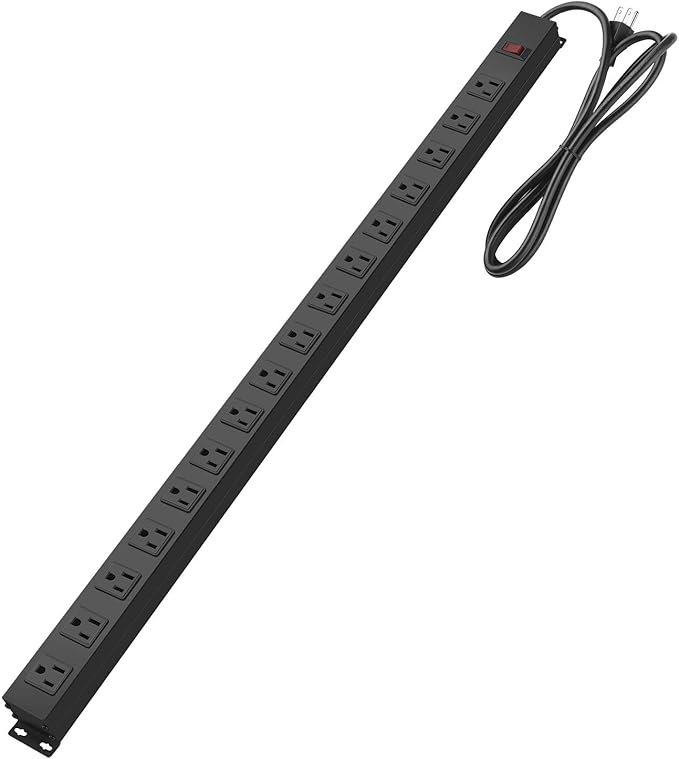 Metal Wall Mount Power Strip, Mountable Power Outlet, Aluminum Alloy Mount by HHSOET