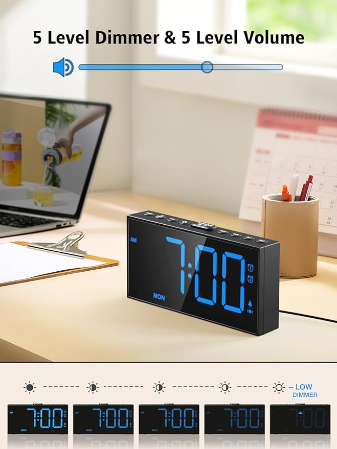 PPLEE Loud Alarm Clock with Bed Shaker, Vibrating Alarm Clock - Image 4