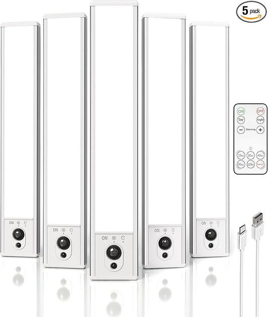 EZVALO 5-Pack Under Cabinet Lighting, 2400mAh Motion Sensor Light, LED Closet by EZVALO