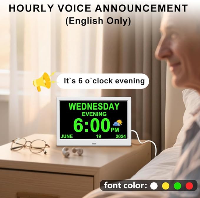 CAZOKASI Extra Large Impaired Vision Digital Alarm Clock - Image 6