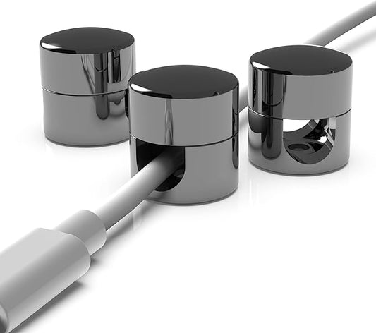 ICONIT Cable Anchors for Desk Organization Gun Metal | Premium Aluminum Cord by ICONIT