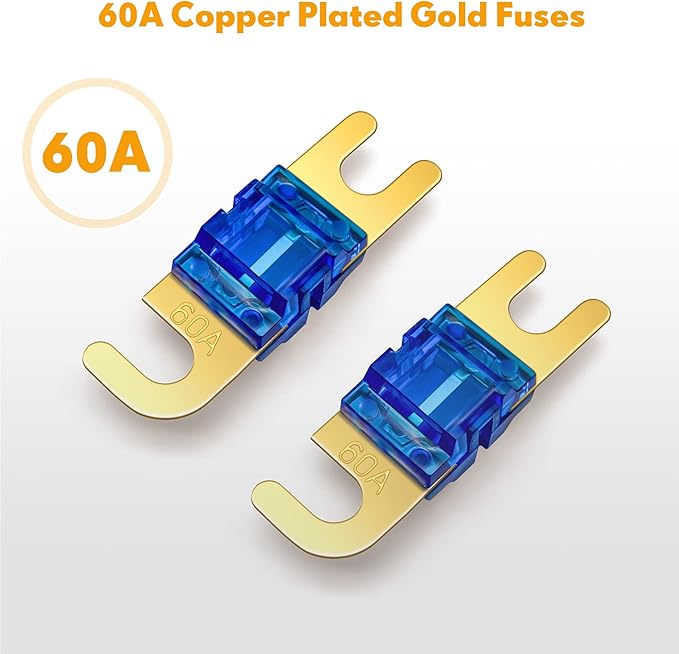BULVACK 2 Way Mini ANL Fuse Holder, Copper 0/2/4 Gauge to 4/6/8 Gauge 60 Amp - Image 4