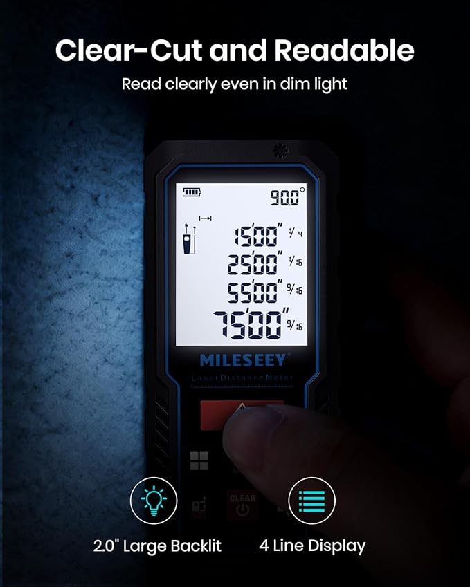 Laser Measure Device, MiLESEEY 393ft Digital Laser Tape Measure - Image 7