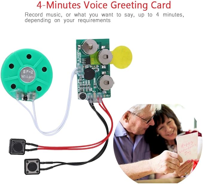 fosa 4 Minutes DIY Greeting Card Chip Music Sound Voice Recording Module Device - Image 2