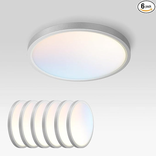 ASD LED 9" Round Flush Mount Ceiling Light Fixture, Low Profile Surface by ASDLightingCorporation