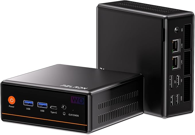 PELADN Ryzen Mini PC 5600H, 32GB Dual Channel RAM, 1TB PCIe3.0 SSD, 2.5“ SATA by PELADN