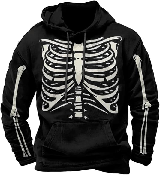 Halloween Hoodie Men Graphic Pumpkin Ghost Printed Sweatshirt Casual Trendy by Spatofa