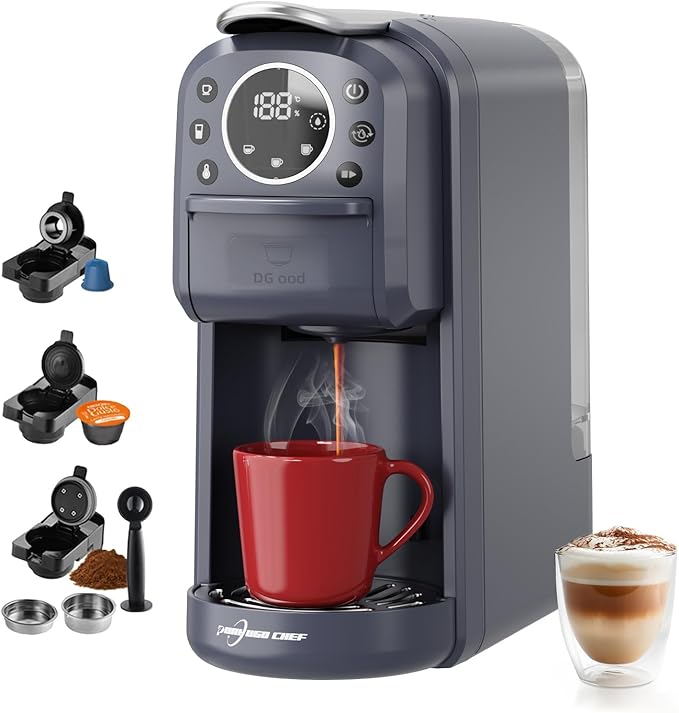 Multi-Capsule Espresso 4in1 Coffee Maker, Single Serve Coffee Machine by PURHUGOCHEF
