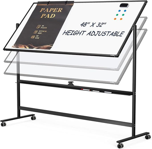 Dry Erase Whiteboard Easel on Wheels by Tankee