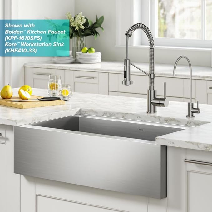 KRAUS Purita 100% Lead-Free Kitchen Water Filter Faucet in Spot Free Stainless - Image 6