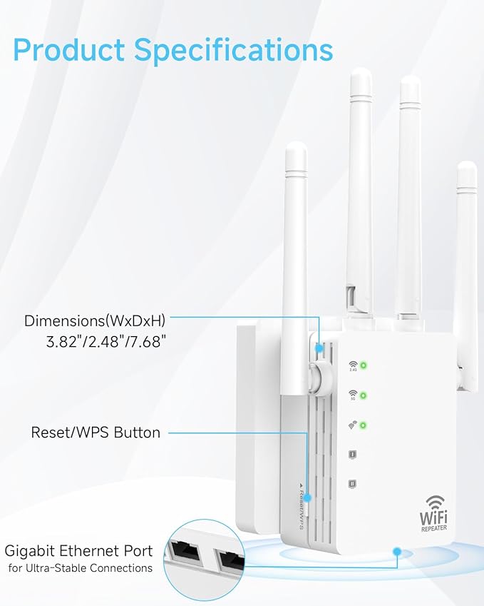 WiFi Extender, Dual Band WiFi Booster - Image 7