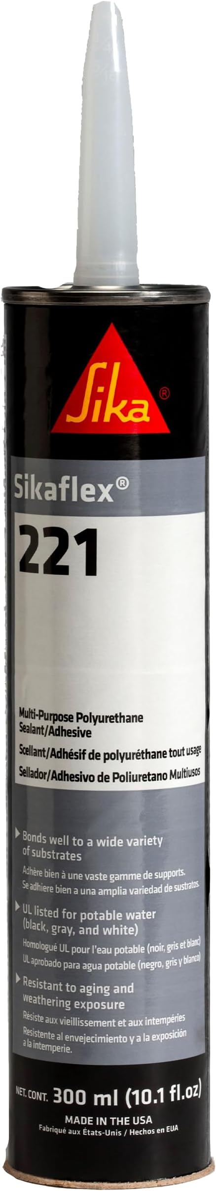 Sikaflex-221 Multi-Purpose Polyurethane Sealant/Adhesive, 10.1 fl oz, Sandable by SIKAUSA