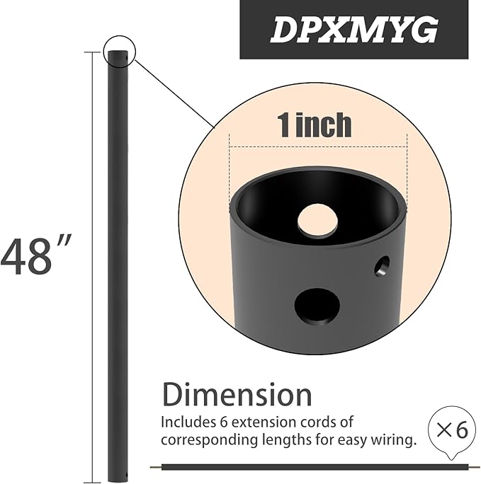 DPXMYG 48 inch Ceiling Fan Downrod - Image 8