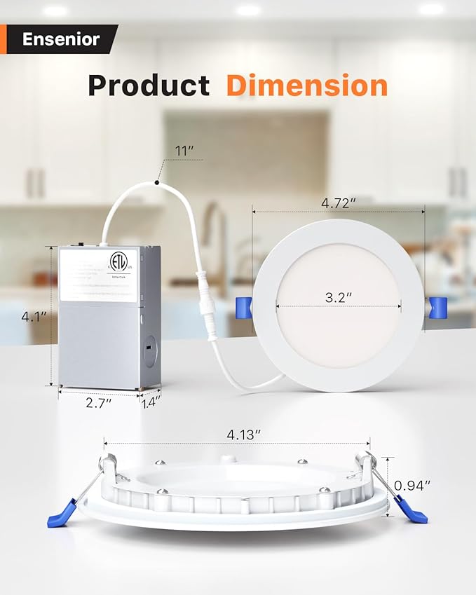 Ensenior 12 Pack 4 Inch Ultra-Thin LED Recessed Light - Image 5