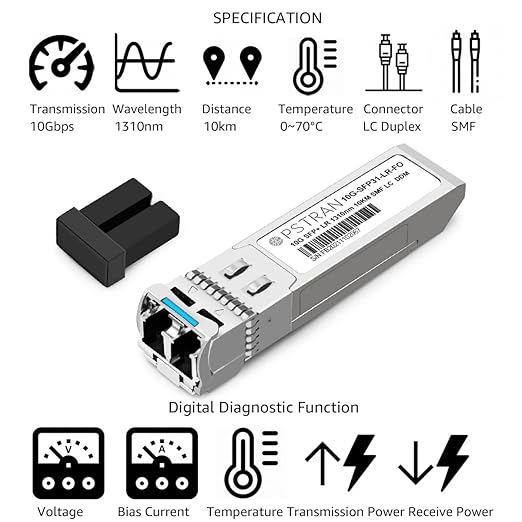 OPSTRAN 10GBASE-LR SFP+ Optical Transceiver Module, Duplex LC SMF, 10 Pack - Image 2