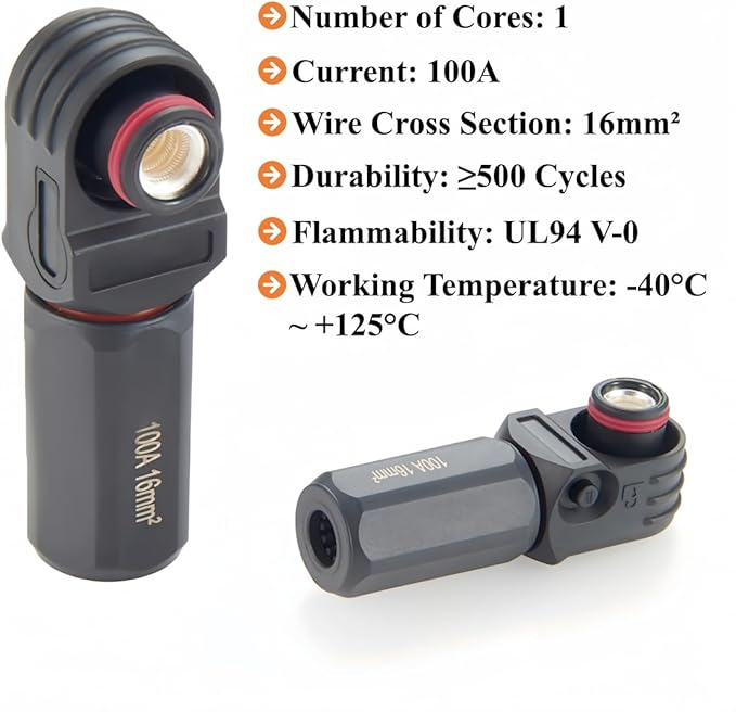 1 Set Battery Energy Storage Connector 100A 16mm² High Current HV Connectors - Image 3