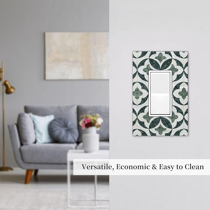 Bvtewkhz Green Luxury Modern Cubic Marble 1 Gang Single Rocker Decorative Light - Image 6
