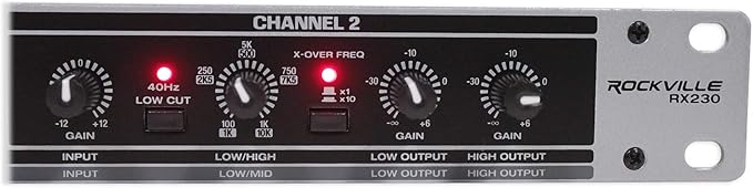 Rockville RX230 2-Way Stereo/3-Way Mono Crossover, XLR Input/Output, Adjustable - Image 7