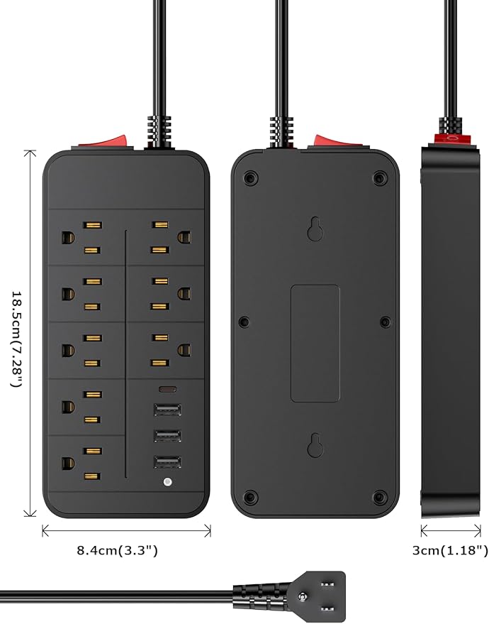 Otovoda Surge Protector Power Strip, 6 Ft Extension Cord - Image 6