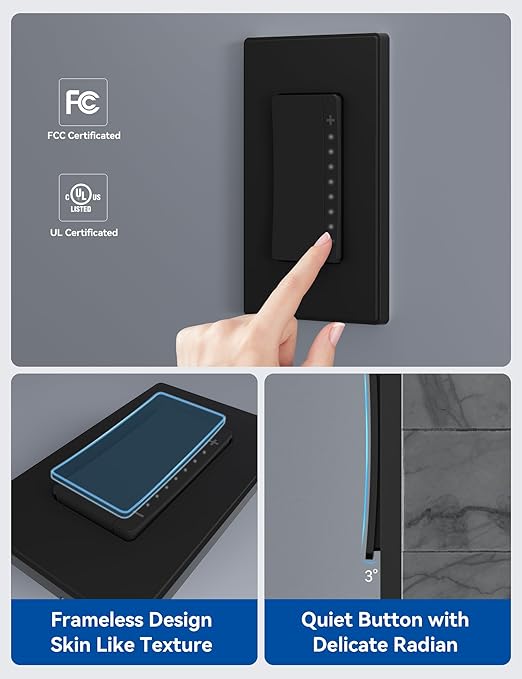 ELEGRP Smart Dimmer Light Switch DPR10, 2.4GHz Wi-Fi Dimmer Switch Compatible - Image 2