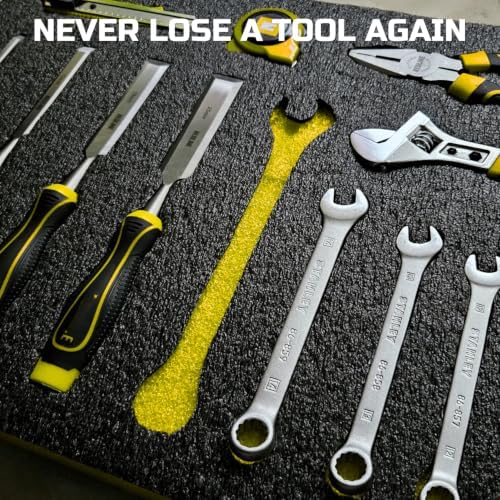 onreva tool box foam organizer 22x18x1 inch 4pack, front angle view