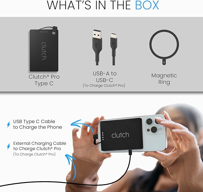 Clutch - Pro USB-C Portable Charger - Compatible - Power Bank Magnetic Battery - Image 5
