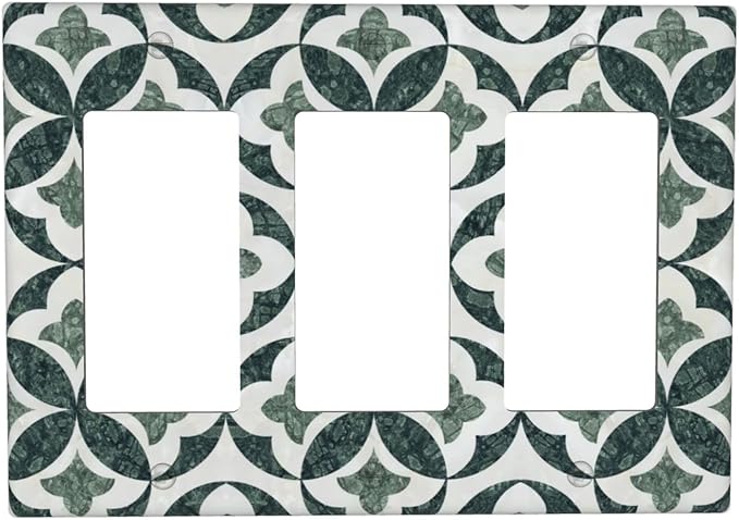Bvtewkhz Green Luxury Modern Cubic Marble 3 Gang Triple Rocker Decorative Light by Unknown