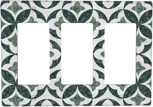 Bvtewkhz Green Luxury Modern Cubic Marble 3 Gang Triple Rocker Decorative Light by Unknown