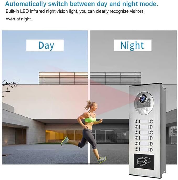 Wired Video Multifamily Apartment Intercom System, 2/3/4/6/8/10/12 Units 7 inch - Image 3
