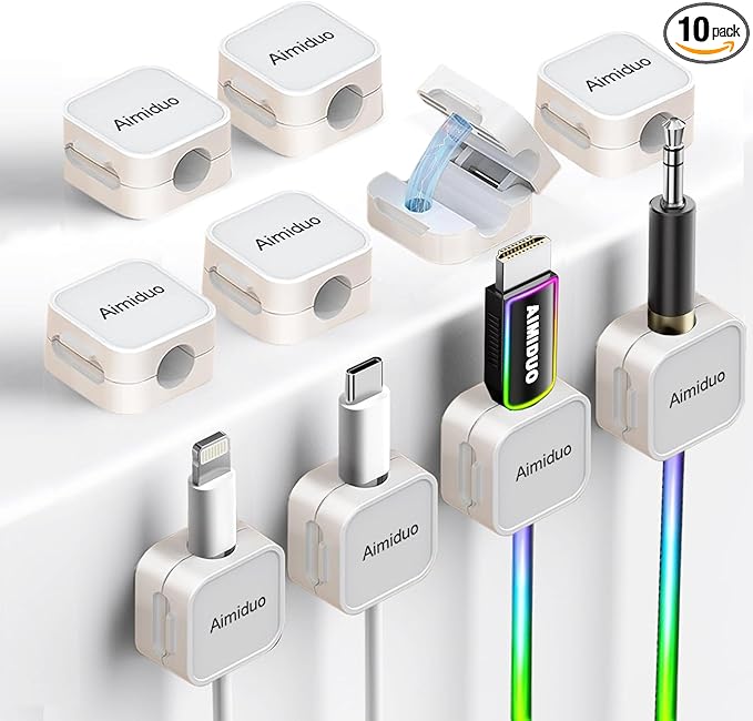 Magnetic Cable Clips Cord Organizer Holder, Adhesive Phone Cable Wire Charger by Aimiduo