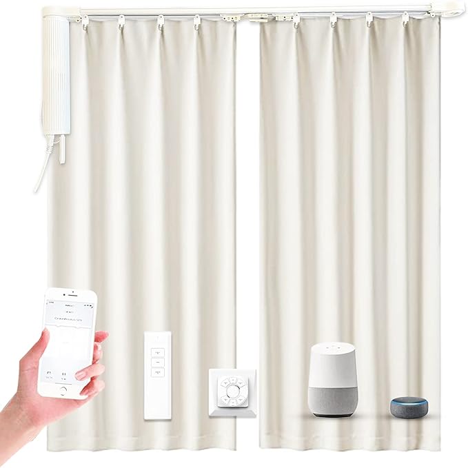 OlideSmart DIY WiFi Smart Automatic Curtain Motor Track System, Automatic by Olide