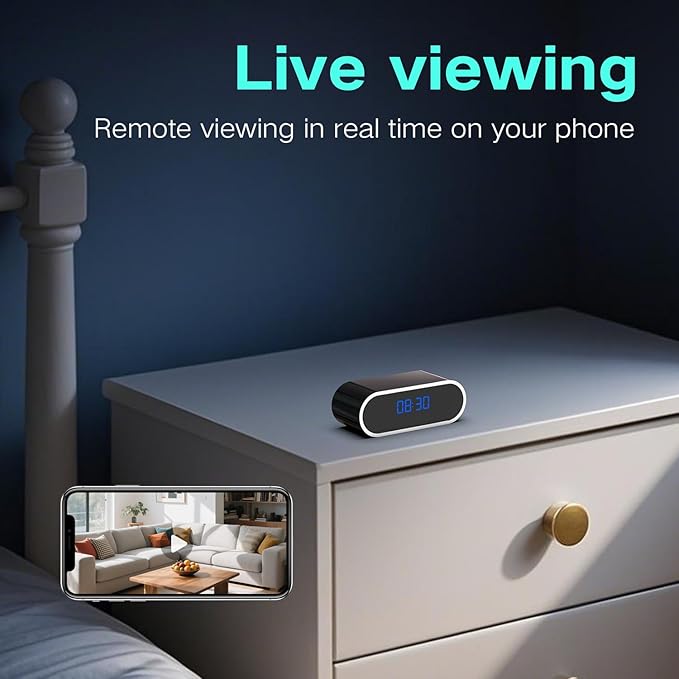 Ovolaptics 1080p Wireless WiFi Clock Video Camera-Home Security Device - Image 3