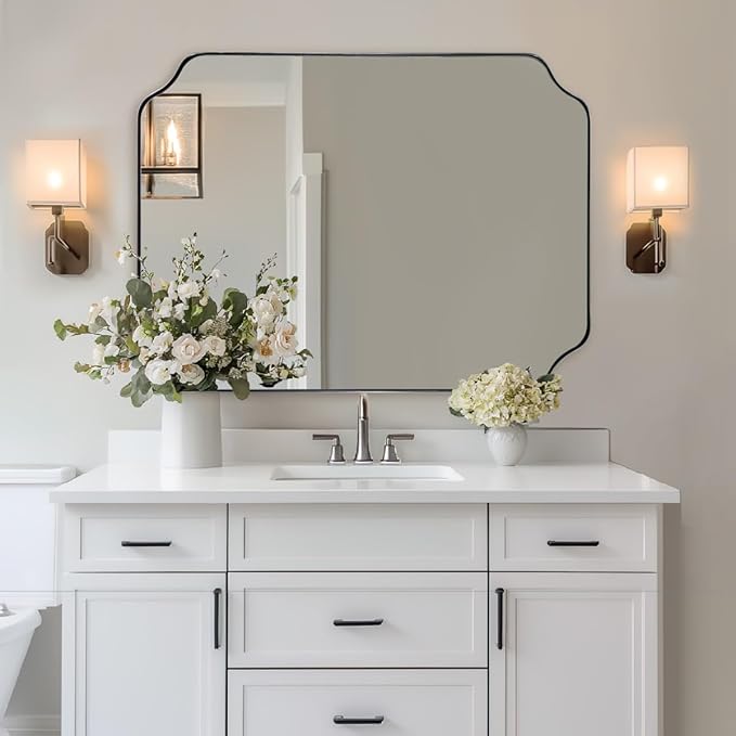 ANDY STAR Chrome Bathroom Mirror, 30x40 Inch Polished Chrome Rectangle Mirror by ANDYSTAR