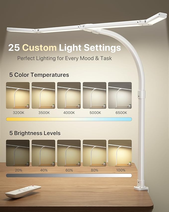 ONEMIX 42" LED Desk Lamp with Clamp, Architect Desk Light with Remote, - Image 8