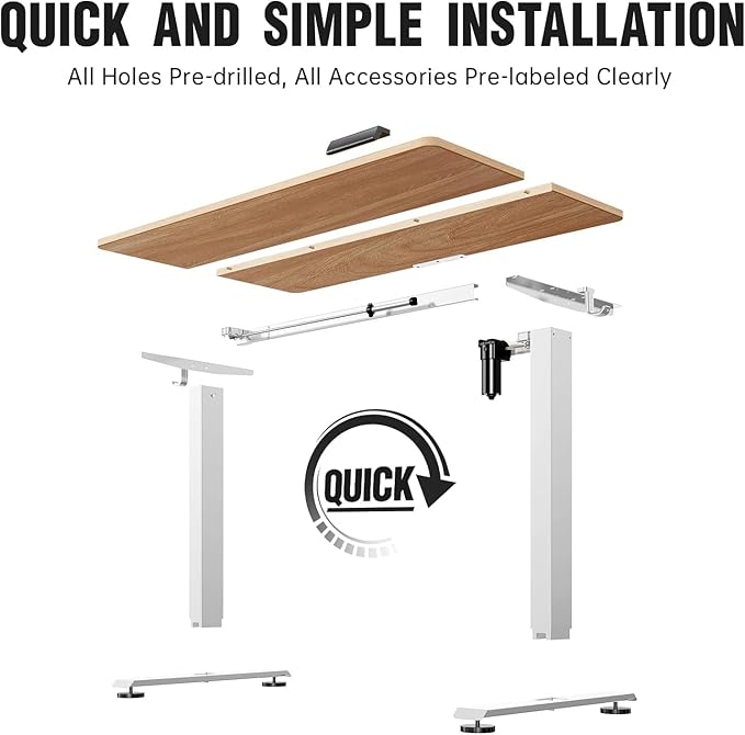 Veken 47.2 Inch Electric Standing Desk, Height Adjustable Sit Stand Up - Image 5